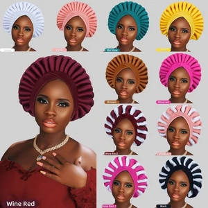 Sombreros nigerianos de fiesta de boda para mujeres gorras africanas con cabeza gele automático gorra - Imagen 1 de 35