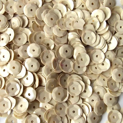 Sequins Light Cream Ecru 8mm Round Cup ~400+ pieces Loose - Image 1 of 2