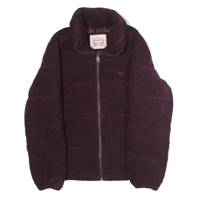 Chaqueta acolchada de pana púrpura para mujer LEVI'S S mezcla de algodón con cremallera Foto 1 de 4