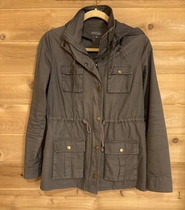Market & Spruce Damen Cargojacke mit Reißverschluss | grau | Taschen Kapuze | Größe S | gebraucht, in einwandfreiem Zustand - Bild 1 von 11