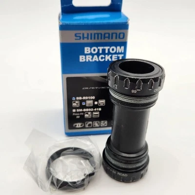 Soporte inferior de bicicleta inglés Shimano Dura-Ace R9100 Hollowtech II negro USADO Foto 1 de 2