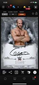 Topps Slam WWE *Digital* 2016 Undisputed Silver Signature - Cesaro 50cc - Picture 1 of 1