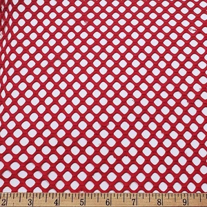 Ruby Red Color Big Hole Fishnet Fabric - Picture 1 of 8