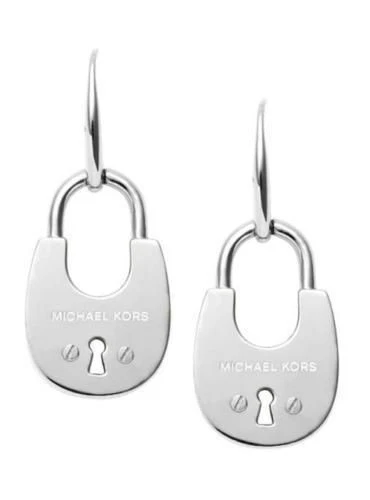 Michael Kors Heritage Silver Padlock Earrings - Excellent Condition - Image 1 of 1