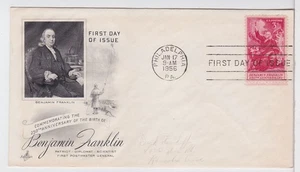 TurtlesTradingPost - Benjamin Franklin #1073- 1956 FDC Artcraft Cachet - Picture 1 of 1