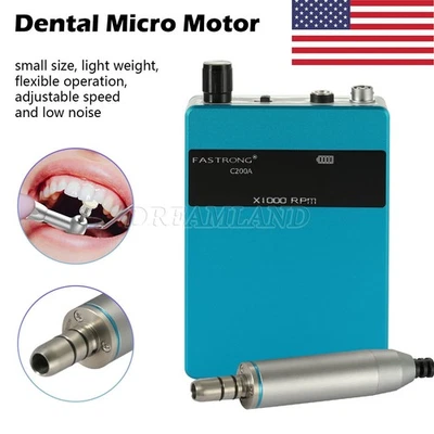 Micromotor eléctrico portátil dental pulido tipo E motor pieza de mano EE. UU. azul Foto 1 de 4