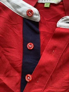 Polo rossa con colletto t-shirt poliestere manica corta Elle Golf,L-28,W-21,Corea - Foto 1 di 10