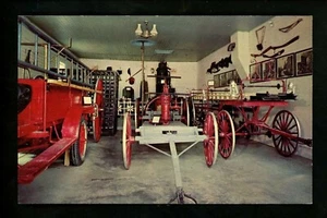 Fire Fighting postcard Nebraska NE, Pioneer Village, Horse Drawn Hand pump - Picture 1 of 2