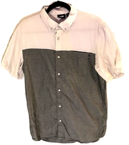 Vans Button Up Shirt Men's Size Medium Tailored Fit Gray Short Sleeve - Picture 1 of 4