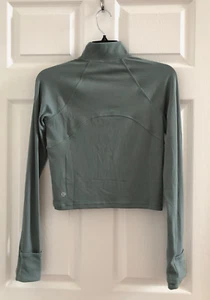New Lululemon It's Rulu Run Ribbed Cropped Half Zip S Crater Blue-LW3IO6S CRBU - Picture 1 of 13