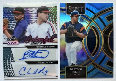 2024 Leaf Vivid Colorful Combo Bartolo Colon/Charles Nagy Auto /6 Cleveland+Plus - Image 1 of 4