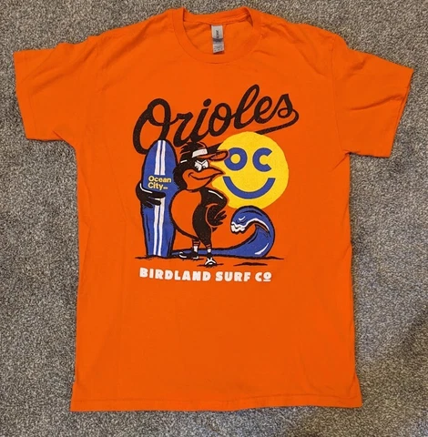 Baltimore Orioles OC Ocean City Birdland Surf Co SGA Adult Medium T-Shirt Cover