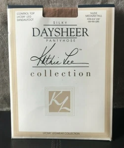 NEW Kathie Lee Daysheer Pantyhose Medium Tall Silky Control Top Nude Beige Nylon - Picture 1 of 5