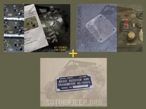KIT RESTAURATION RADIO BC1000 C . LABEL STENCIL POCHOIR . Jeep willys US WW2 - Imagen 1 de 5