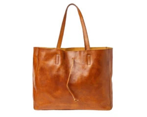 Pampora On A Voyage Leather Tote Bag ( Honey Brown ) - Picture 1 of 5