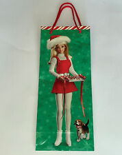 1997 Santa Barbie Doll & Dog  Reusable Shopping ECO Tote Bag Mattel Hallmark NEW