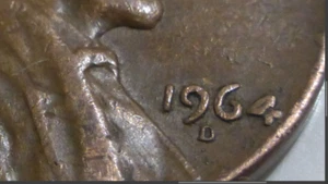 ERROR 1964 D Lincoln Penny VERY RARE DATE MIS-STRUCK 196"4" and D Error - Picture 1 of 3