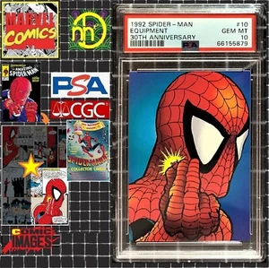 1992 Marvel Comic Images Spider-Man 30th Anniversary #10 Equipment PSA 10 GEM - Picture 1 of 6