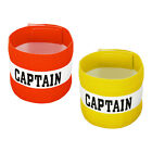Captain's Armband, 2 Pack Elastic Arm Band for Team Training, Orange Yellow