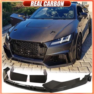 Alerón labial de parachoques delantero de carbono real para Audi TT RS TTRS 2016UP ALETAS DE VENTILACIÓN ANTINIEBLA - Imagen 1 de 18