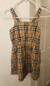 New! Burberry 'Sigourney' Vintage Check Dress Brown Girls Size 8 MSRP $440 - Picture 1 of 11
