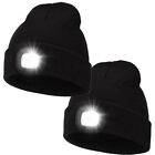 Kids Boys Girls Beanie Hat With Light Winter Warm Rechargeable LED Headlamp Cap
