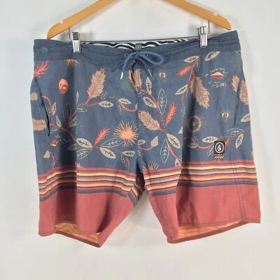 Volcom Hombre Board Shorts Talla 38 Multicolor Floral Bolsillos Natación 082071 Foto 1 de 4