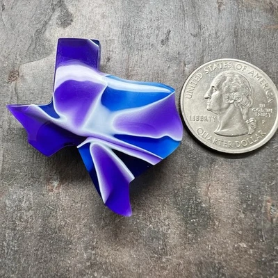 Imán de refrigerador Texas profesional/hecho a mano cortado en acrílico púrpura azul Foto 1 de 4