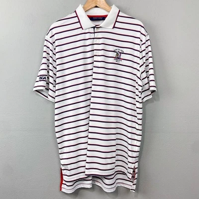 Camisa polo listrada golfe Ralph Lauren Shinnecock Hills tamanho G 2018 US Open - Imagem 1 de 4