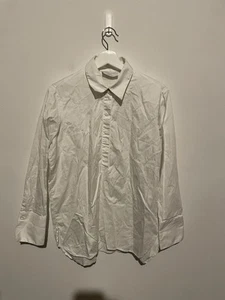 THE SHIRT COMPANY White Organic Cotton Cuff Collared Shirt Large - Picture 1 of 7