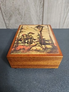 HUMMEL Druck Holz Spieluhr "Faszination Walzer" Kinder auf Zaun ITALIEN, FUNKTIONIERT Vintage - Bild 1 von 15