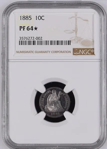 1885 NGC PR64* STAR for Eye Appeal ✅ $2.4 Million Trade Dollar ✅ Seated Dime 10C - Picture 1 of 3
