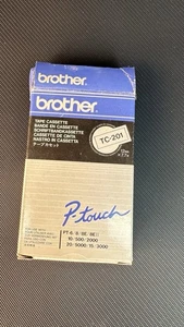 BROTHER TAPE LABEL CASSETTE TC 201, BLACK ON WHITE, NEW UNUSED STOCK. - Picture 1 of 1