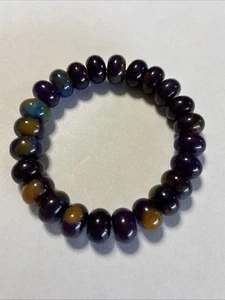 Bracciale elastico 12x7 mm Sudafrica naturale AAA viola Sugilite rondel perline - Foto 1 di 6