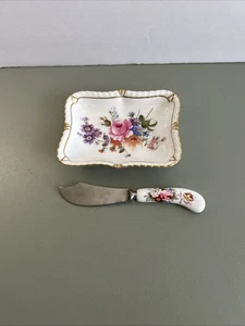 Royal Crown Derby Posies Fine English Bone China Butter Marmeladenschale Streumesser - Bild 1 von 9