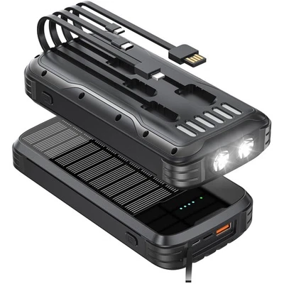 Solar Charger Power Bank, 40000mAh Portable Charger PD 20W Fast Charging Sola... - Image 1 of 4