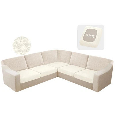 Waterproof Sectional Couch Cushion Covers Stretch Corner Sofa Cushion Covers ... - Image 1 of 4