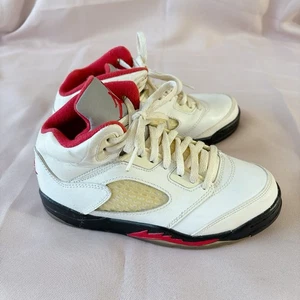 Nike Air Jordan 5 Retro Fire Red White Black Kids 1.5Y Sneakers 2013 OG - Picture 1 of 8