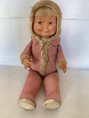 VINTAGE 1968 IDEAL TOY LITTLE LOST BABY DOLL 3 FACES LAUGH, SLEEP, CRY USED - Image 1 of 4