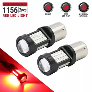 2x 1156 Red LED Projector Light Bulbs for Brake Tail Stop Lamps - Bild 1 von 4