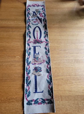 Tapestry Bell Pull Craft Fabric Christmas Holiday NOEL Sign 34" Long x 6.5" Wide - Image 1 of 4
