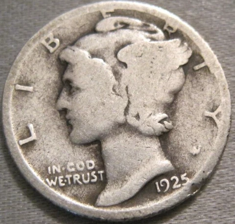SELLING AS SHOWN - 1925 S MERCURY DIME *** 90% SILVER *** 148 Cover