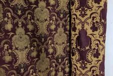 Chenille ,BAROQUE UPHOLSTERY, Fabric Jacquard Chenille Wine Damask, wine color 
