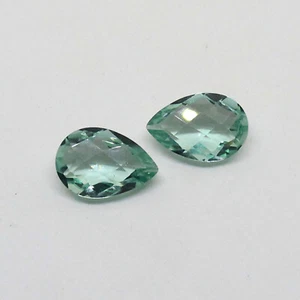 Aquamarine Pear Briolette Gemstone 15x10 mm 12.20 Ct 2 Pcs Loose Gemstone - Picture 1 of 2