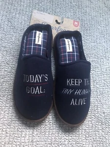 Dearfoams Slippers Mens Dad Novelty Memory Foam Medium 9-10 FUNNY Christmas - Picture 1 of 6