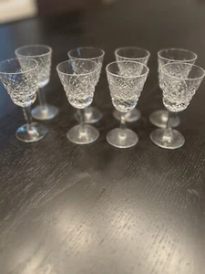 Vintage Waterford Clear Glass Set of 8 Small Liqueur Cocktail/Cordial Glasses - Picture 1 of 2
