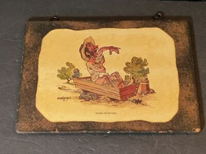 Vintage Wooden Sign Western Cowboy In Tub Old West Humor Mid Century Bar Man Cav - Picture 1 of 5