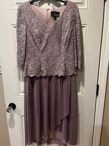 Alex Evenings Women's Mauve Lace Evening Dress Gown Size 10 - Picture 1 of 7