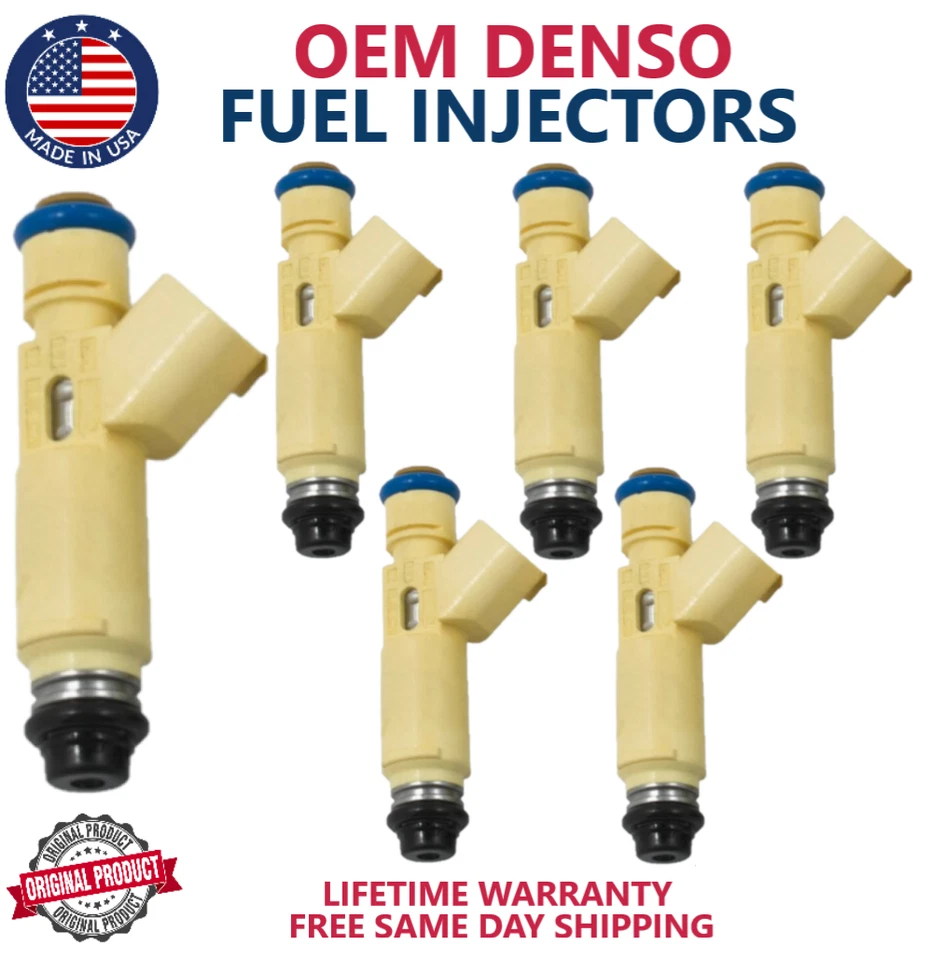 Inyectores de combustible X6 OEM DENSO para Mazda Tribute 2001, 2002, 2003, 2004 3,0 L V6 Foto 1 de 3