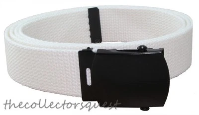 JAEGER CUSTOMS URBAN STRAPS Vintage Black Buckle Belt Canvas Military Web Golf - Image 1 of 4